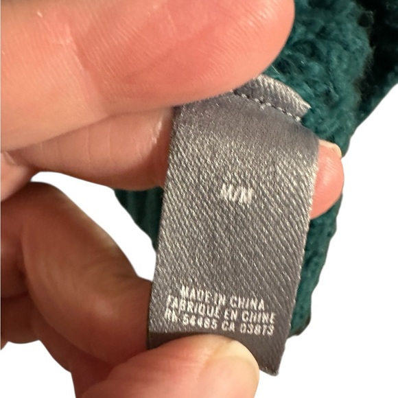 Aerie Linden Emerald Green Cable Knit Crewneck Pullover Sweater Womens Medium - Picture 9 of 10
